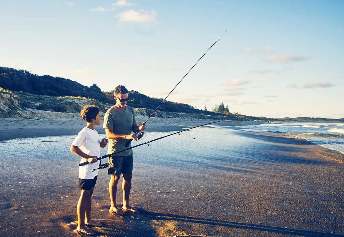 MarineWise marketing image of a family fishing from a boat.